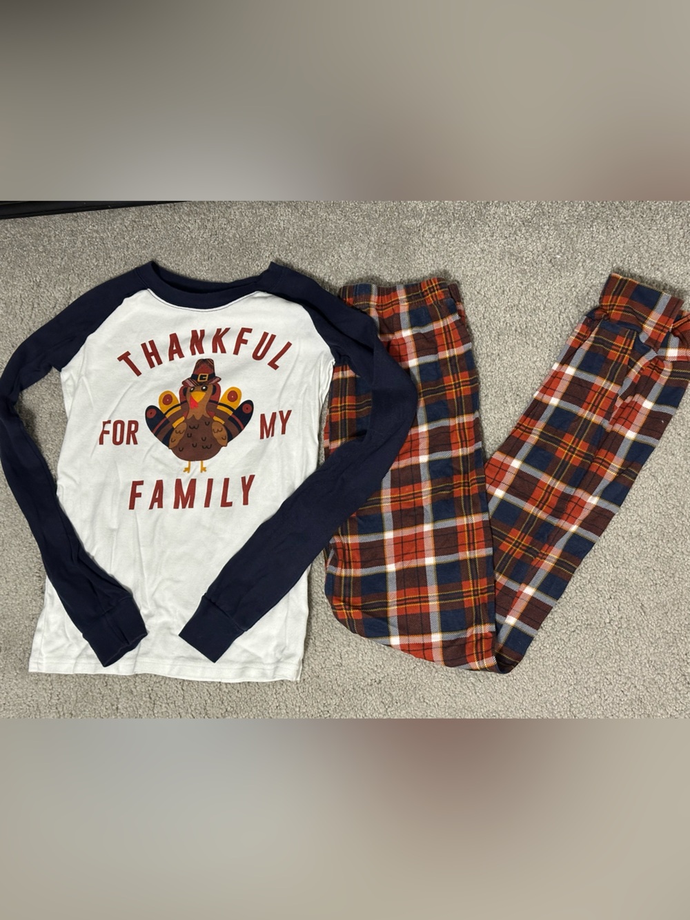 Boys Thanksgiving Turkey Pajama Set - Size 12